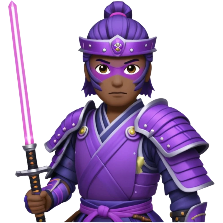 samurai with laser sword, purple emoji