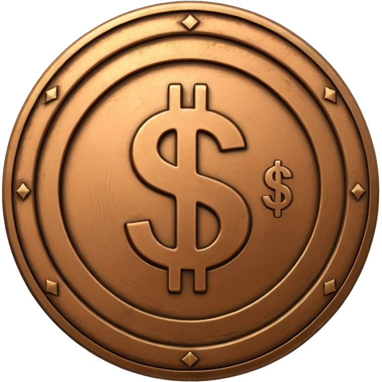 Coin bronze, Dollar sign. emoji