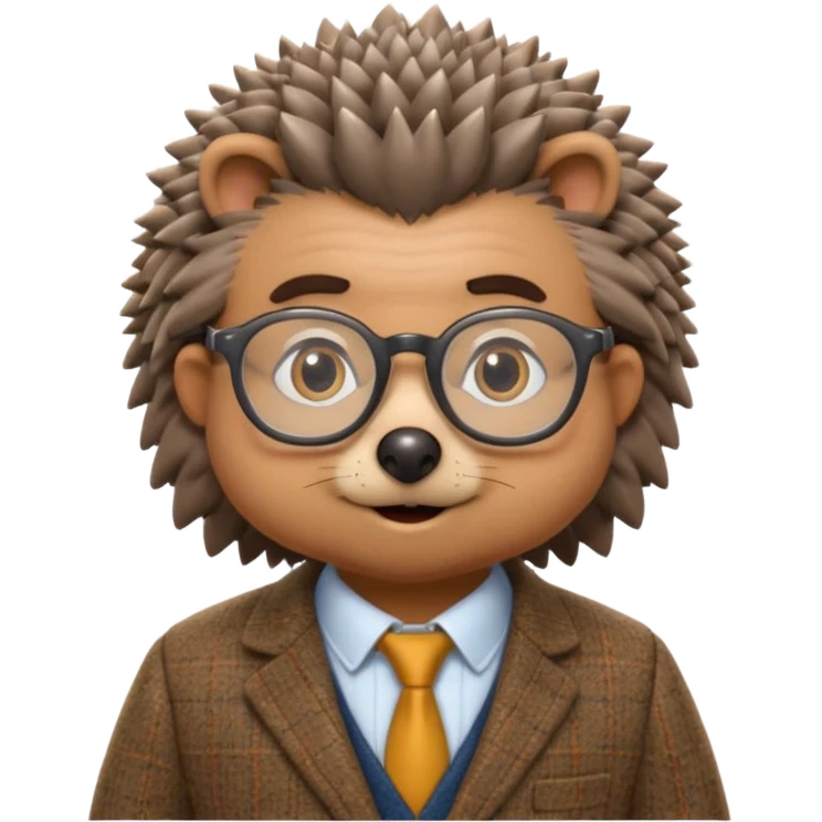 hedgehog professor emoji