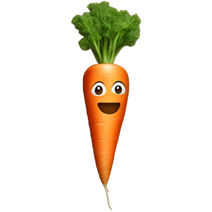 A carrot on top of a wooden table emoji