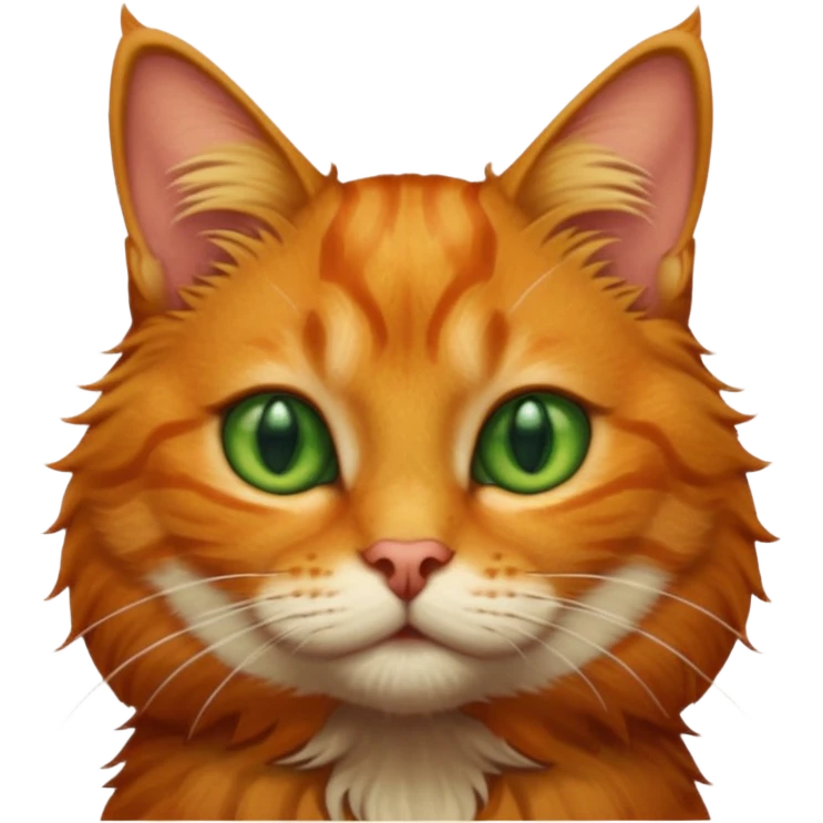 A high-resolution photo-realistic digital illustration of a ginger tabby cat, chest upward emoji