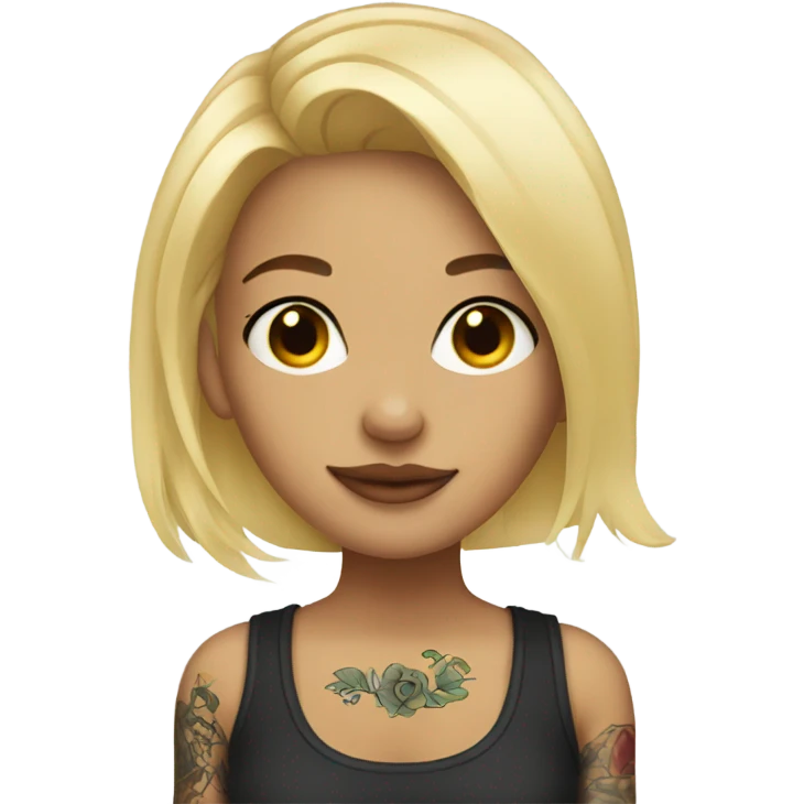 Blonde girl with tattoos emoji