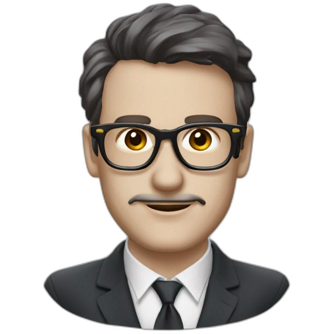 Xavier Dupont de Ligonès avec ses lunettes et sa cigarette emoji
