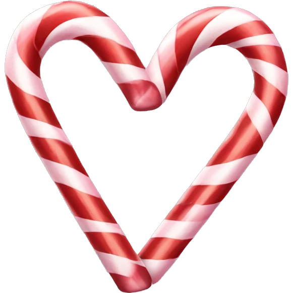 Candy cane heart shaped emoji