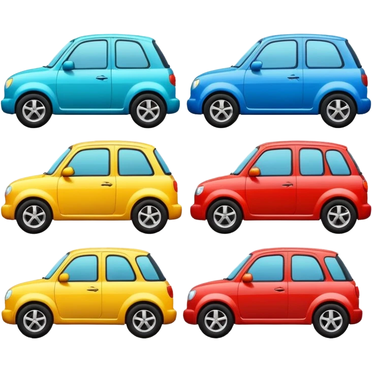 group of cars, round emoji shape emoji