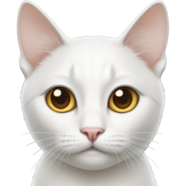 White cat with hazel eyes  emoji