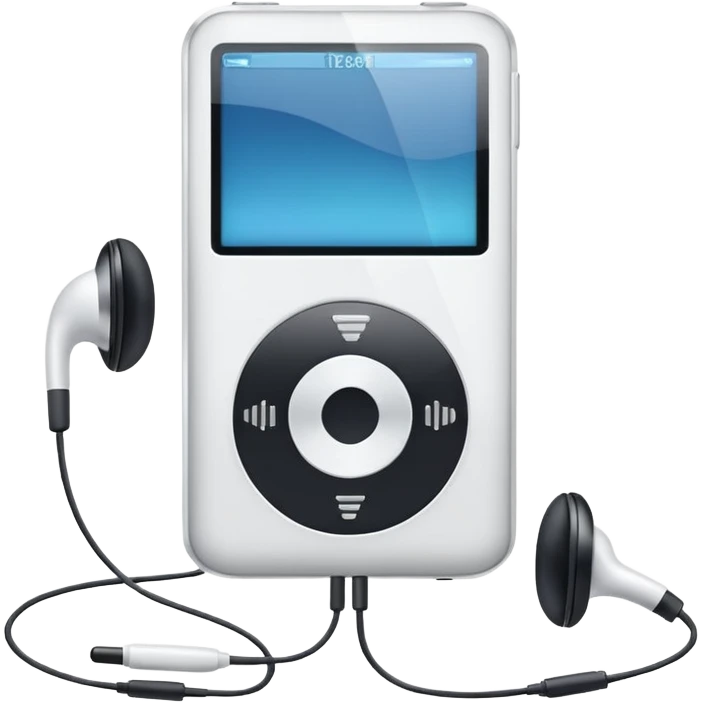 white ipod and earphone
 emoji