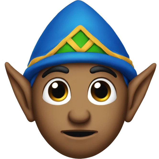 elf with blue skeen shoked emoji