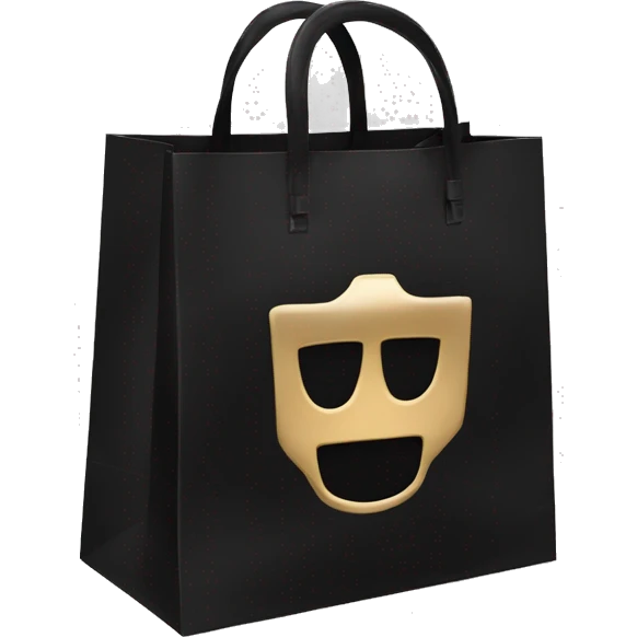 Luxury shopping bag black emoji