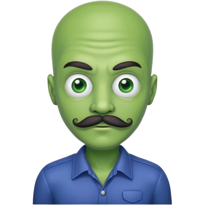 alien with mustache and shirt emoji