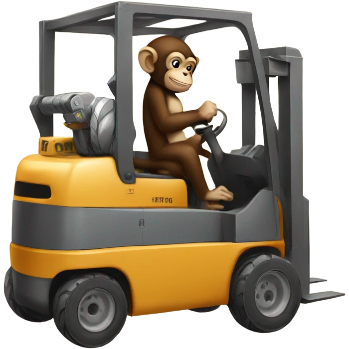 Monkey driving a forklift  emoji