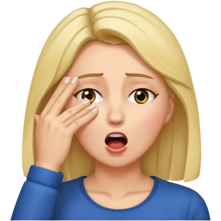 Actress shocked faint backwards with hand on forehead, mouth open, eyes closed emoji