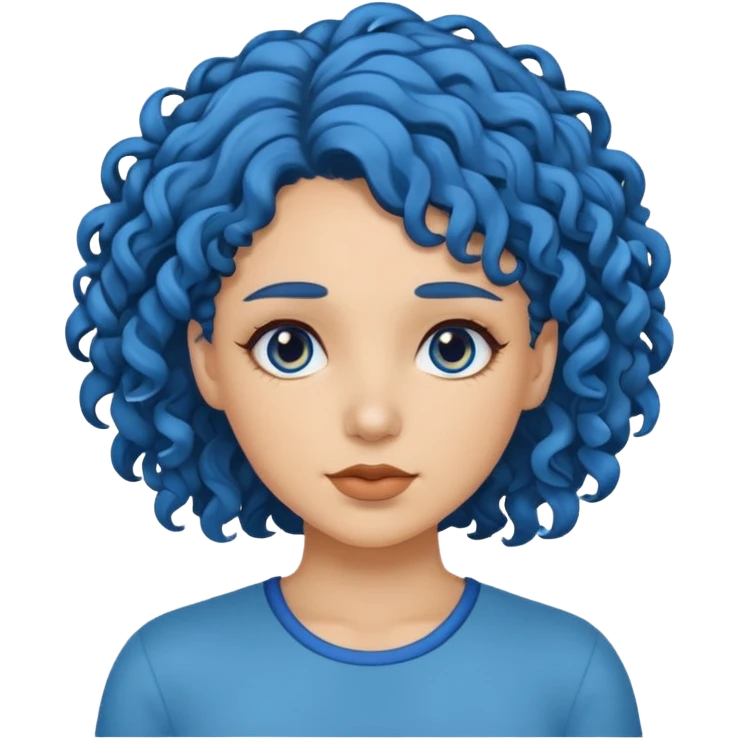 🧟‍♀️ faca uma mulher de cabelo cacheado azuis emoji