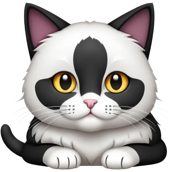 Weiß, schwarze Katze emoji