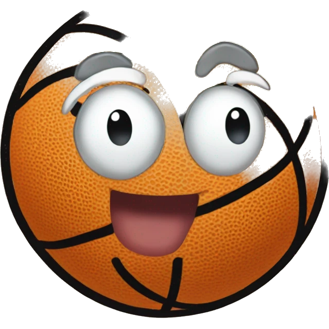 Basketball with a smile emoji