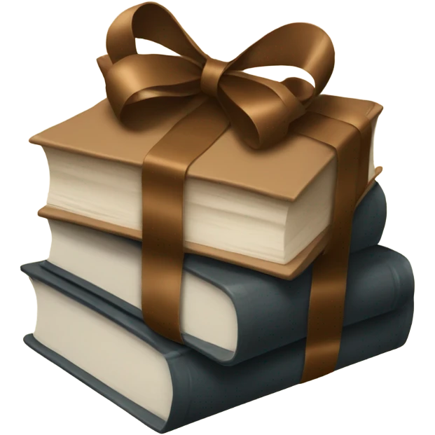 being stack of books with a brown bow emoji