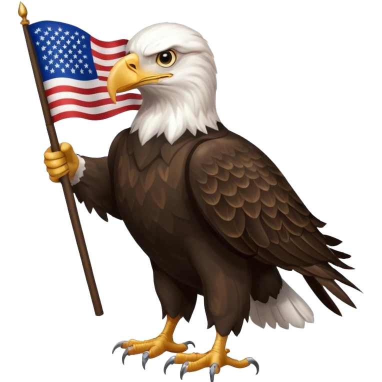 bald eagle with American flag, patriotic emoji