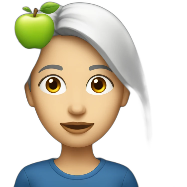 Une femme avec une pomme de terre à la place de la tête emoji