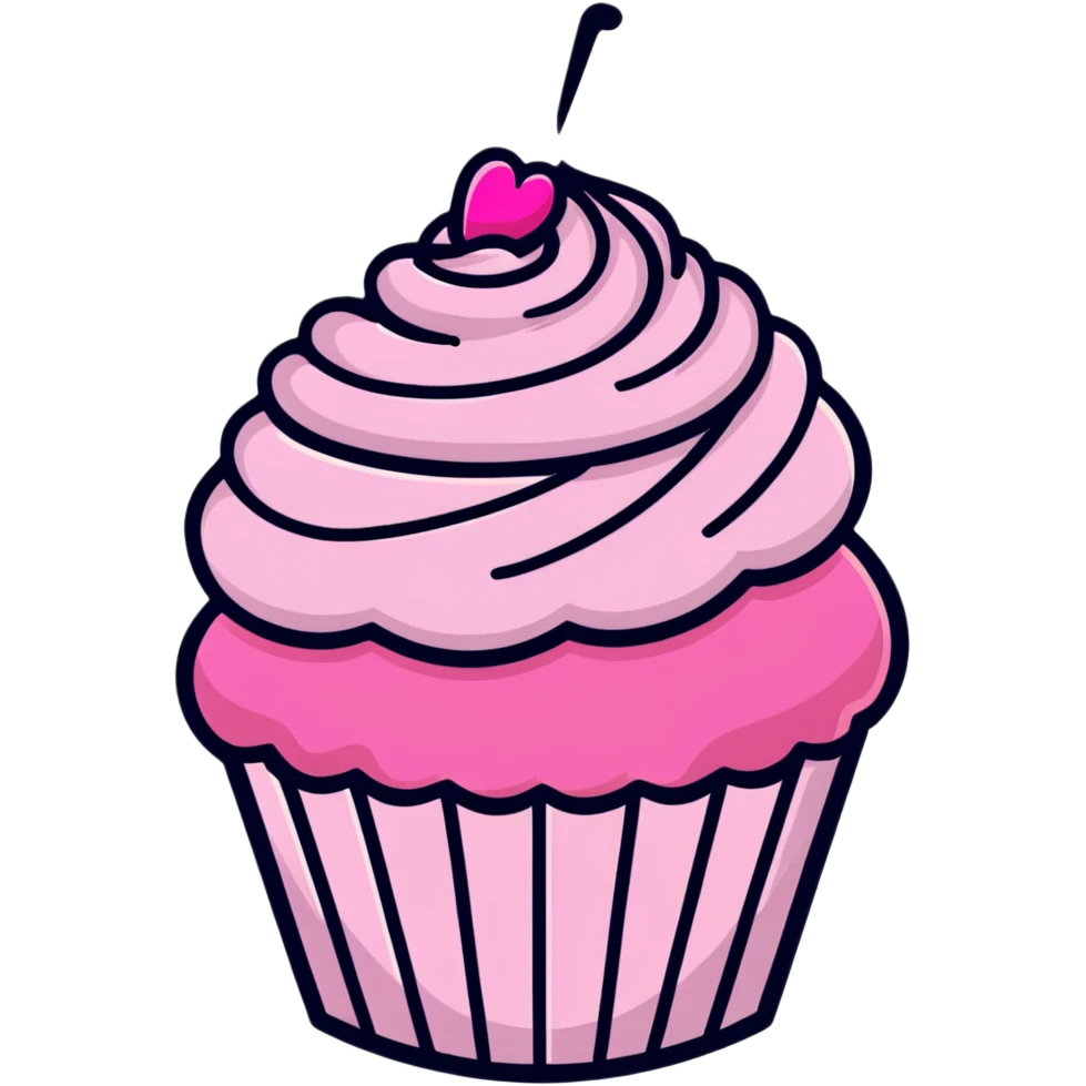cupcake with pink icing emoji