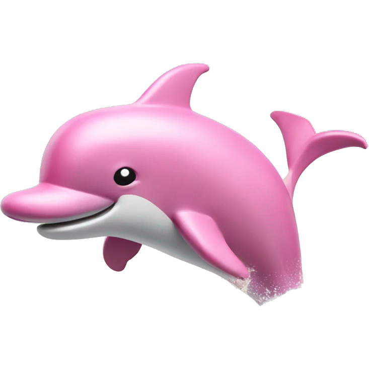 Pink Dolphin jumping over a wave emoji