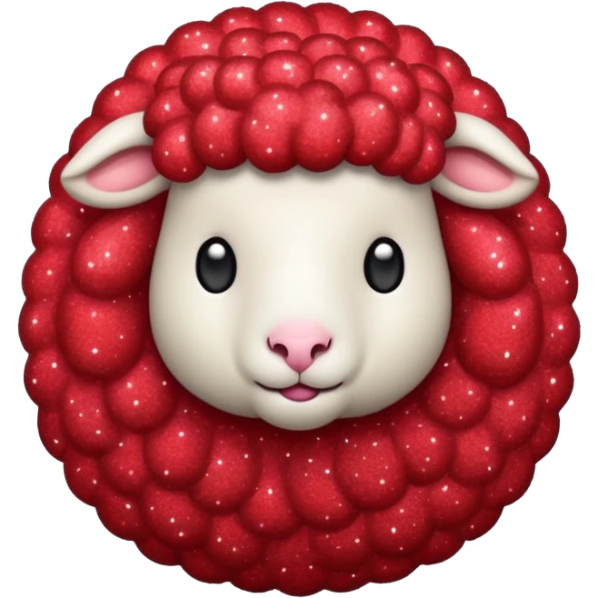 red glitter sheep emoji