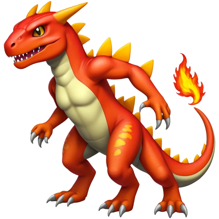 Cool Edgy Shiny Greymon-Charmeleon-Reptile full body emoji