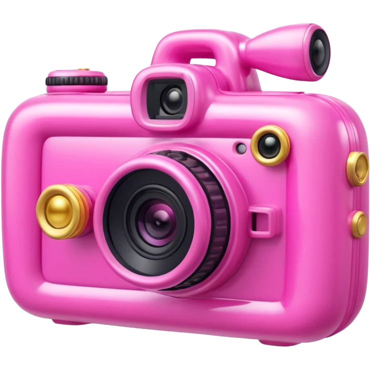gold rococo kawaii pink inflatable puffy video vlog camera emoji