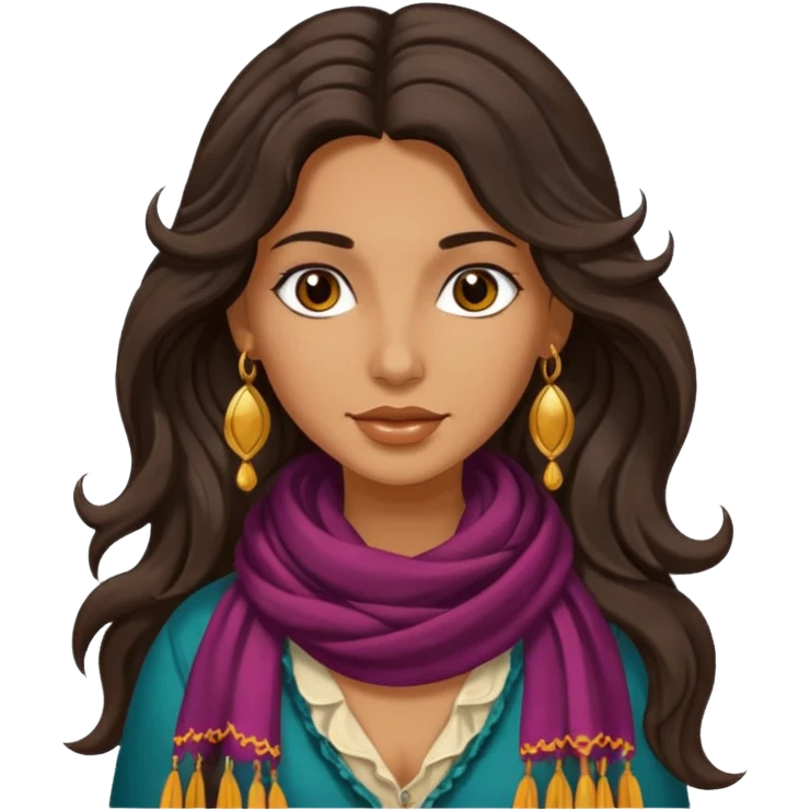 Gypsy female long hair emoji