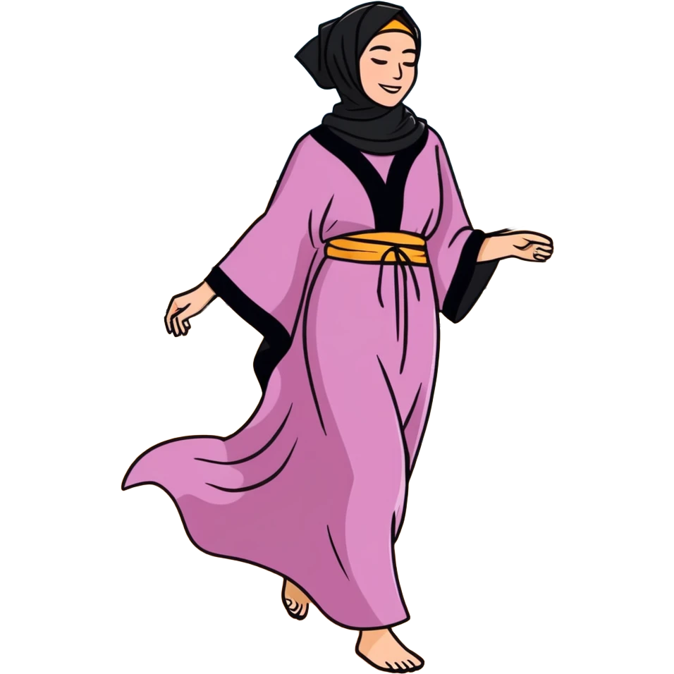 person wearing a caftan, no headscarf, having fun in the desert emoji