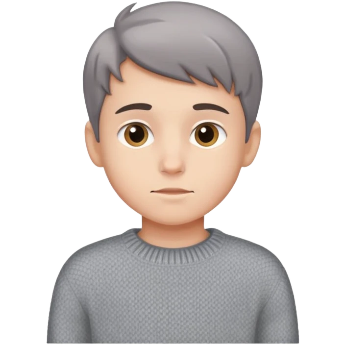 Boy in grey sweater emoji
