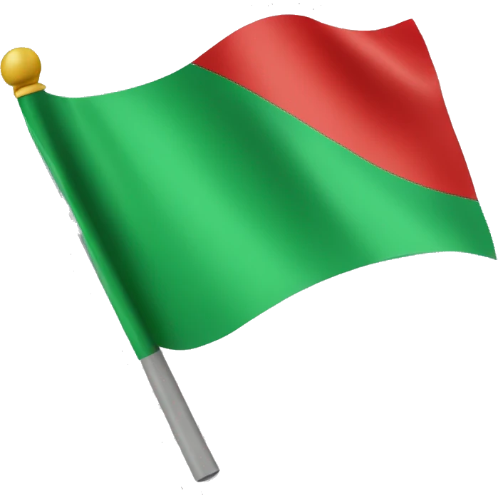 Green and red flag emoji