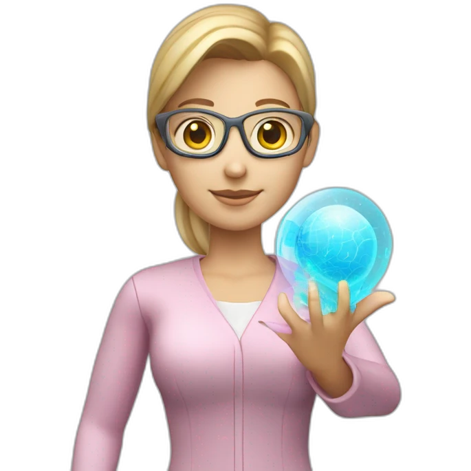 Biomedical-Engineer-studying-hologram-3d-model-of-breast emoji