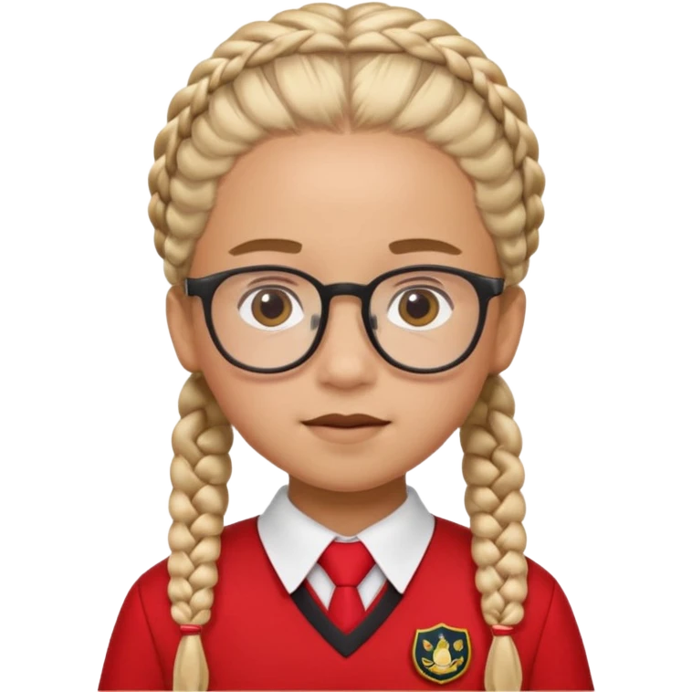 red uniform wearing scout kid with braids and glassess emoji