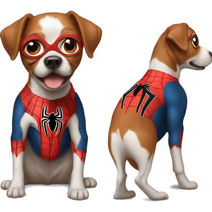 dog dressed as spiderman emoji