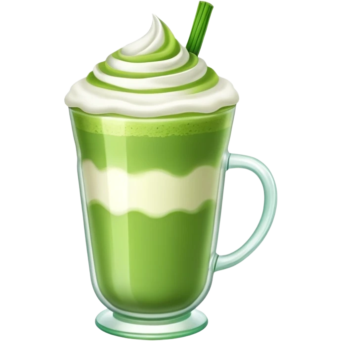 matcha latte in gorgeous glass emoji