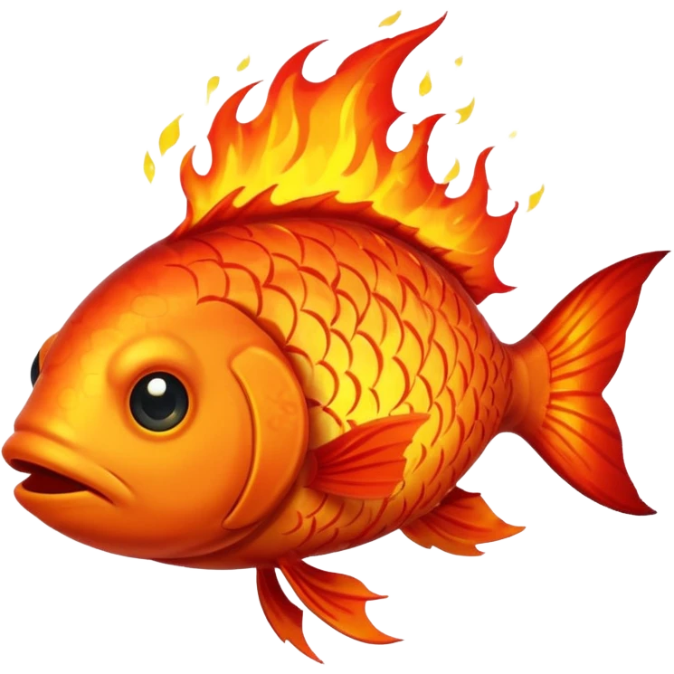 fire elemental fish with fire effects emoji