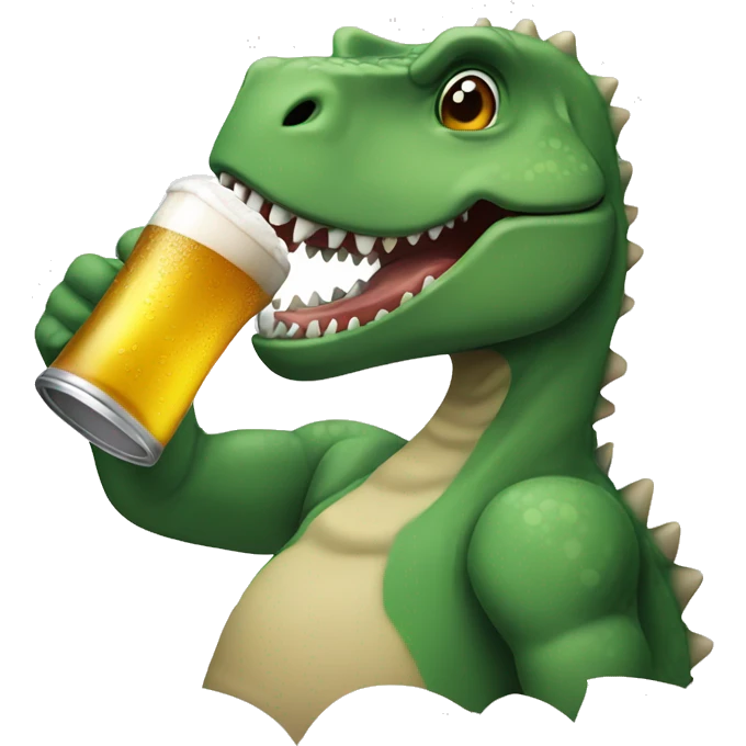 dinosaur drinking beer emoji