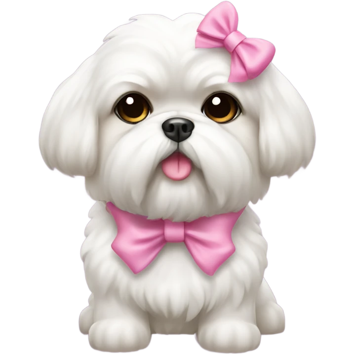 white shihzu with pink bow emoji
