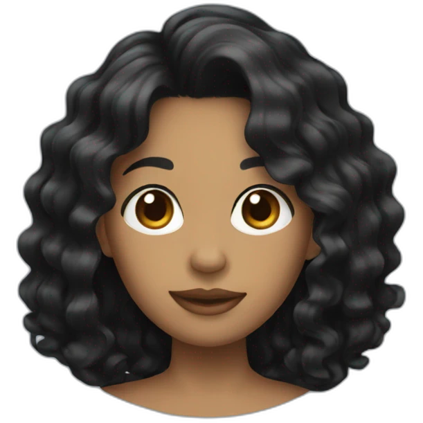 Wavy black hair emoji
