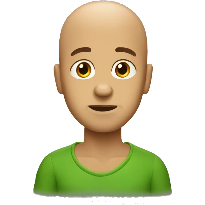 Tan bald guy green dripping emoji