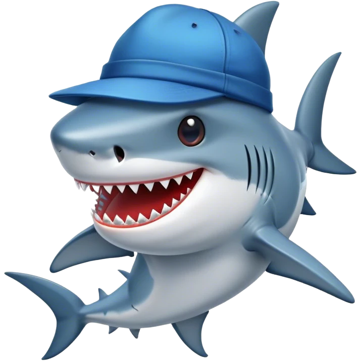 shark with hat emoji