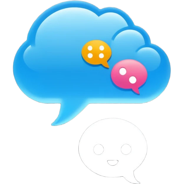 Minimalistic flat vector icon, iOS style, thin black contour on white background. Chat bubble with small AI brain symbol inside. Clean, no text, no shadows emoji