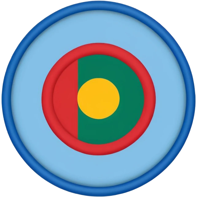 Цыганский флаг( зелено-синее полотно с красным кругом) emoji