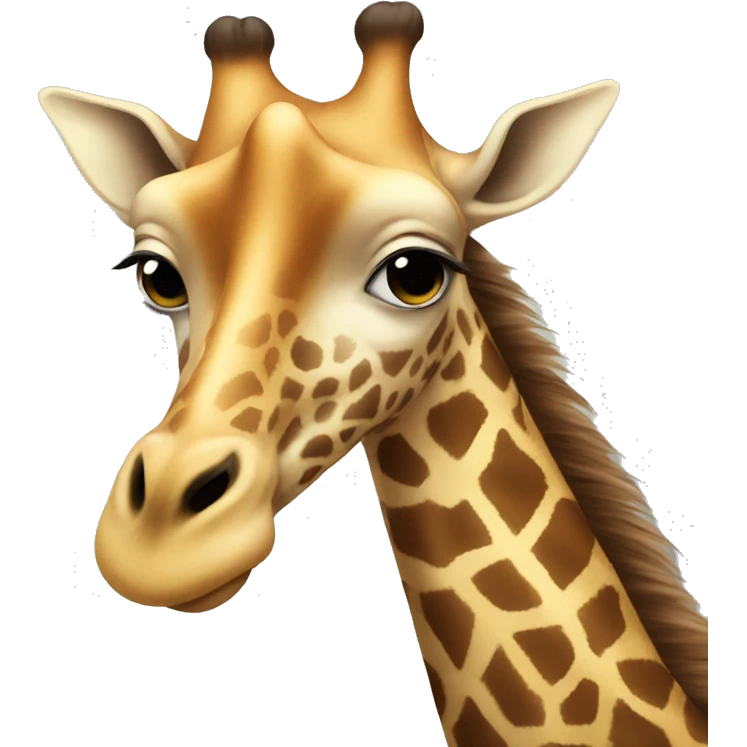 Giraffe with long hair like a woman  emoji