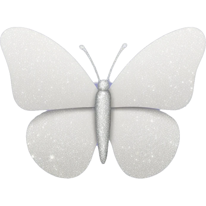 white glitter butterfly emoji