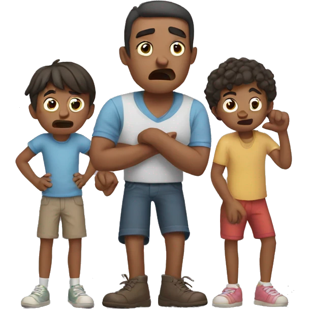 Dad frustrated with his kids emoji