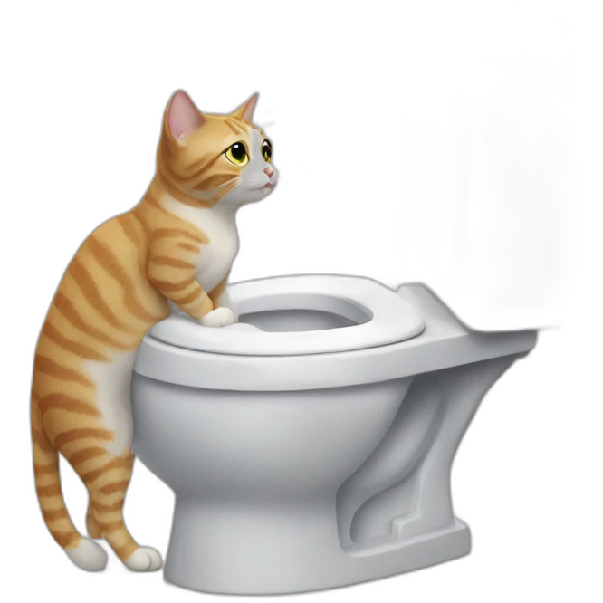 Cat flushing toilet emoji
