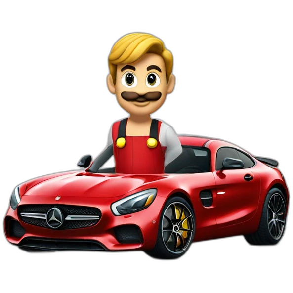 Mario on Mercedes AMG GT emoji