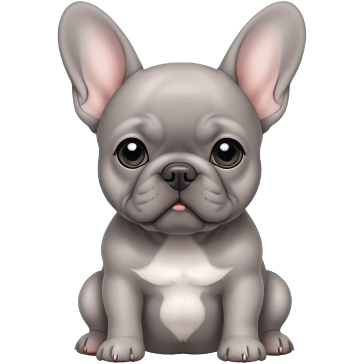 grey french bulldog puppy emoji