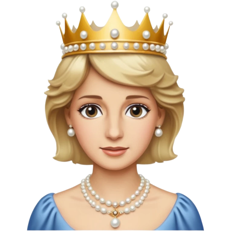 content face, Princess Diana with crown emoji